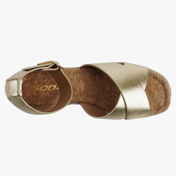 Gold Wedge Sandals - Picture 3 of 5